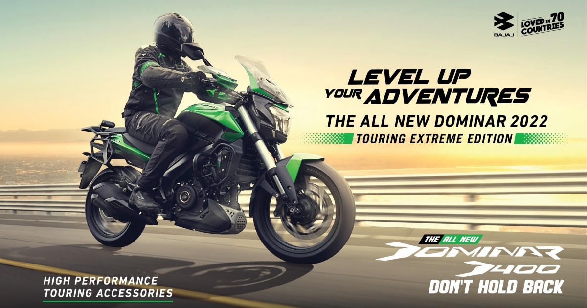 Bajaj Dominar 400 “Touring Extreme Edition” มาพร้อมชุดแต่งจัดเต็ม ภายใต้คอนเซปต์ Level up your adventure “สุดขีด…ทุกเส้นทางการขับขี่”
