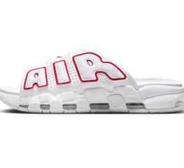 Nike Air More Uptempo Slide มาใน “สีขาว/แดง”